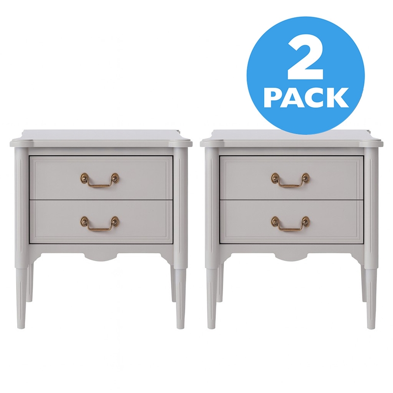 Design House Oxford End Tables with Drawers in Gray (2 Piece)