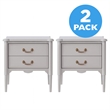 Design House Oxford End Tables with Drawers in Gray (2 Piece)