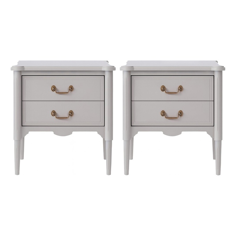 Design House Oxford End Tables with Drawers in Gray (2 Piece)