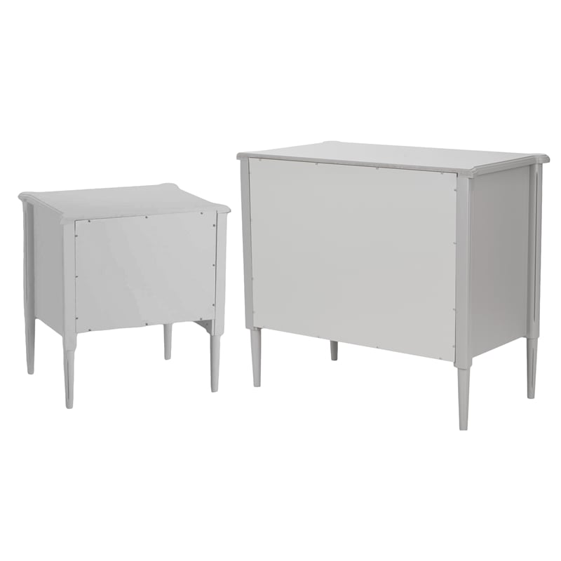 Design House Oxford End Table and Chest Set in Gray
