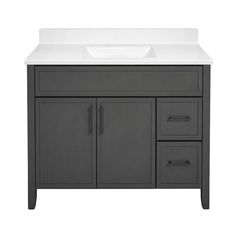 design house 37&quot dawson vanity with marble top in iron ore