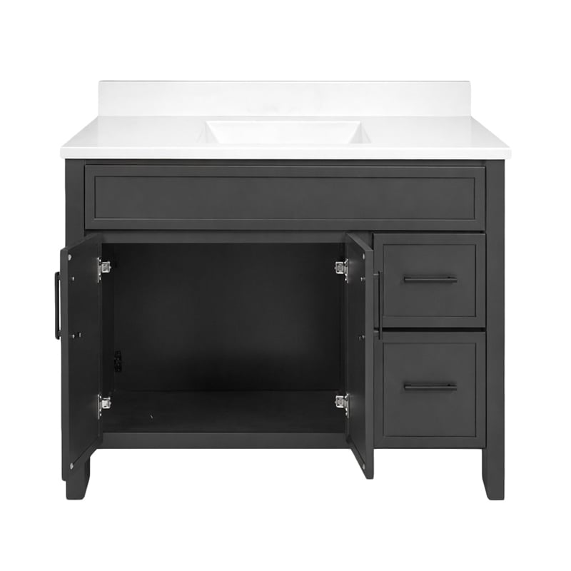 design house 37&quot dawson vanity with marble top in iron ore