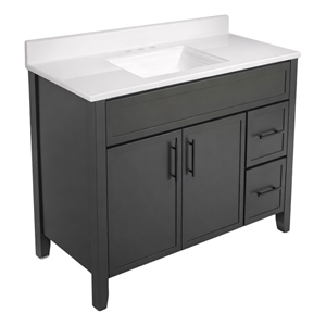 Design House 37&quot Dawson Vanity with Marble Top in Iron Ore