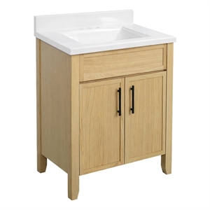 Design House 25&quot Dawson Vanity with Marble Top in Riffed Oak