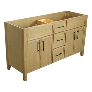 Design House 60&quot Dawson  4 Door 3 Drawer Vanity in Riffed Oak