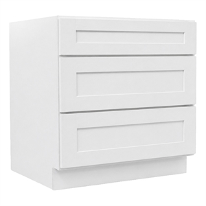 Design House 36&quot Brookings 3 Drawer Assembled Base Cabinet in White