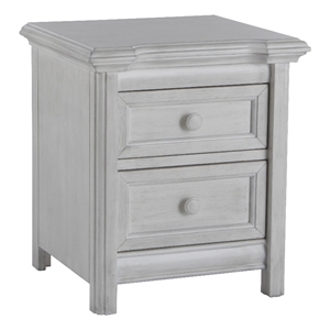 pali design cristallo transitional wood nightstand in vintage white