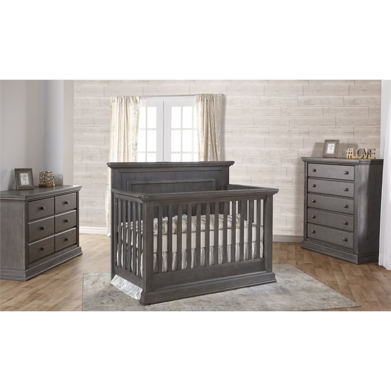 Distressed best sale grey crib