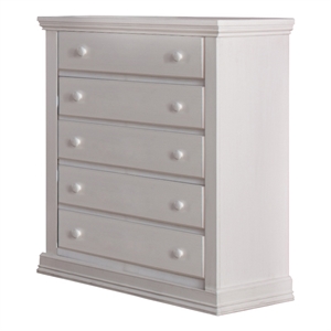 pali design modena 5-drawer traditional birch veneer wood dresser in white