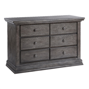 pali design modena double transitional wood dresser in distressed granite gray