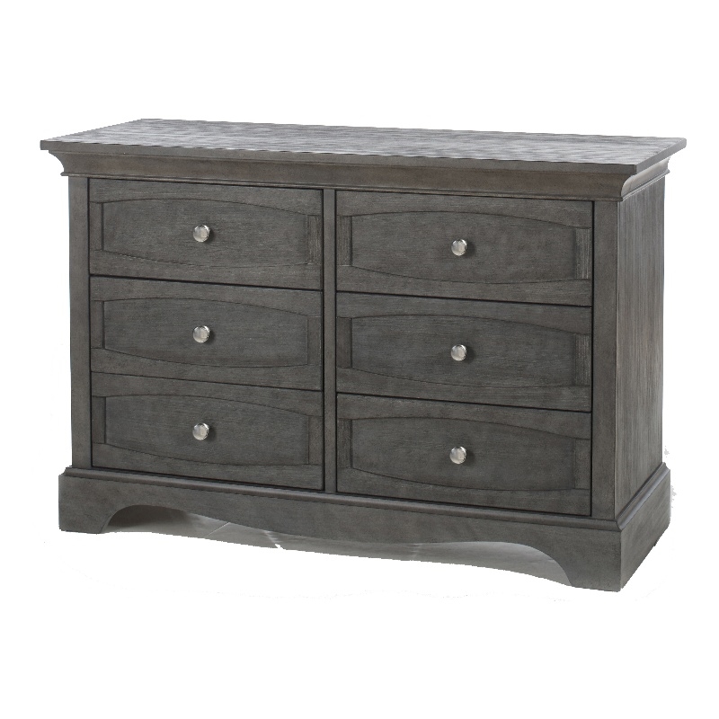 Pali Design Ragusa Double Transitional Wood Dresser in Distressed Granite  Gray
