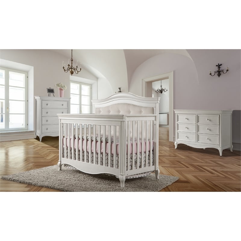 Tufted best sale white crib