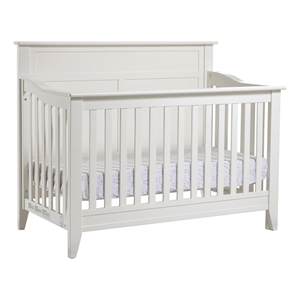 pali design napoli flat-top forever wood convertible crib in white