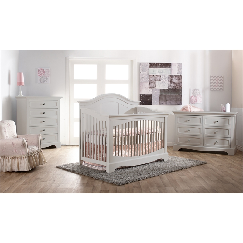 Pali Design Enna Forever Transitional Acacia Wood Crib in Vintage