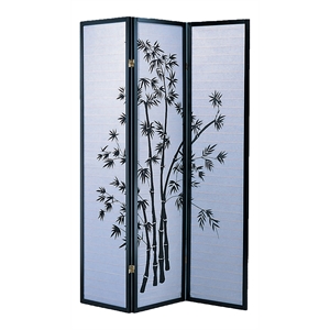milton greens stars inc 3-panel traditional wood room divider in print blue