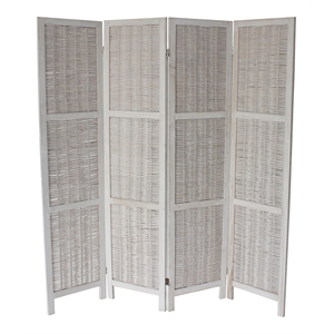 milton greens stars inc 4-panel farmhouse wood room divider in white