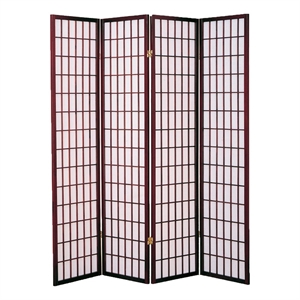 milton greens stars inc 4-panel traditional wood room divider in cherry