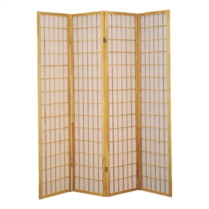 milton greens stars inc 4-panel traditional wood room divider in natural