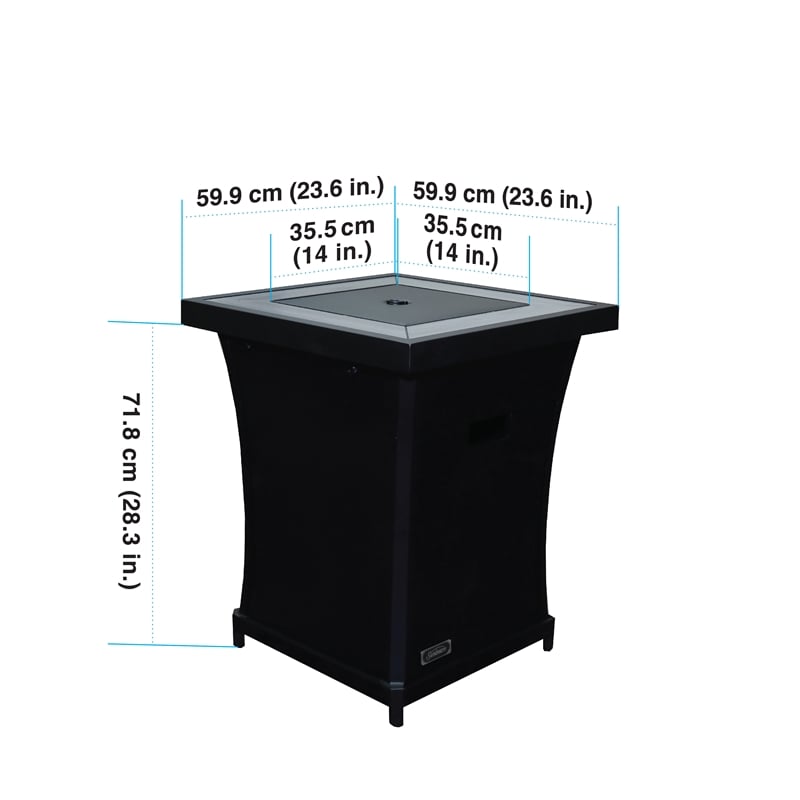 Sunbeam Urban Modern Aluminum Ceramic Top Column Fire Pit in Black