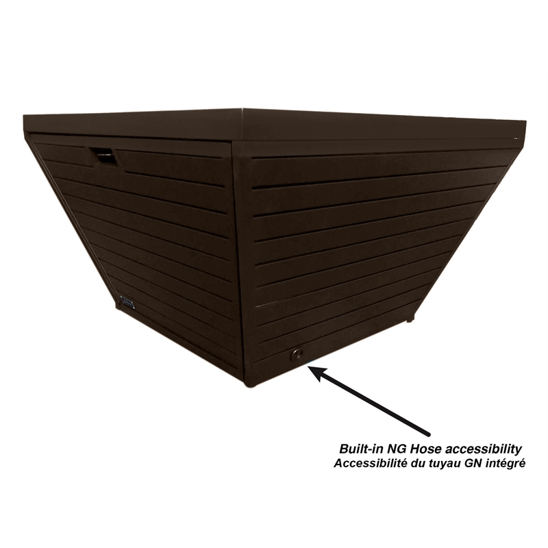 Sunbeam Contemporary Style Aluminum Fire Table in Brown Finish