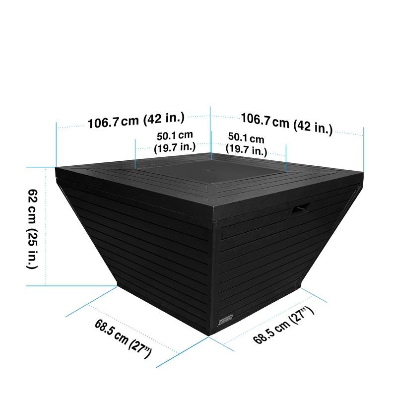 Sunbeam Contemporary Style Aluminum Fire Table in Matte Black Finish