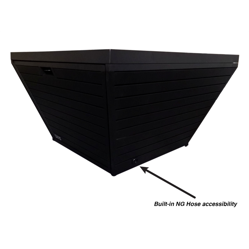 Sunbeam Contemporary Style Aluminum Fire Table in Matte Black Finish