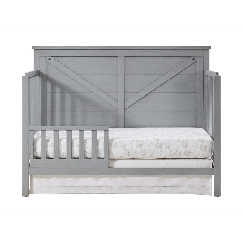 Oxford Baby Montauk Farmhouse Wood Guard Rail in Gray Finish