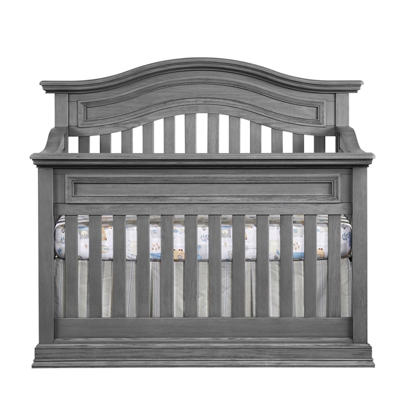 Oxford Baby Glenbrook Wood 4 In 1 Convertible Crib in Graphite Gray