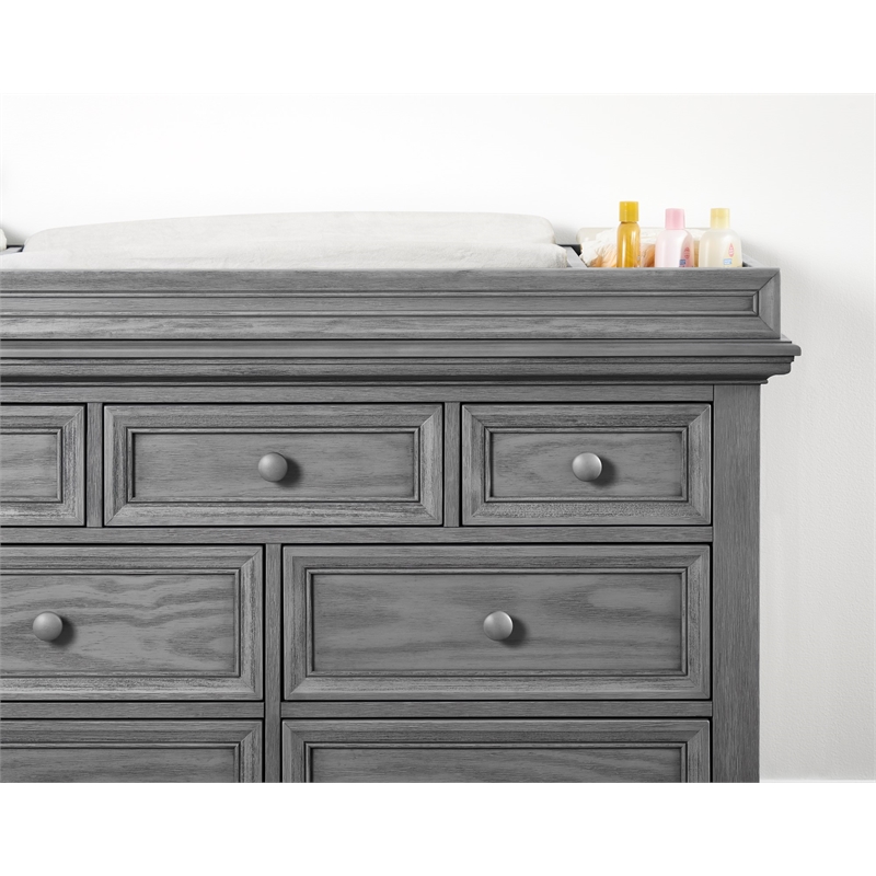 Oxford Baby Glenbrook Wood Changing Topper in Graphite Gray Finish