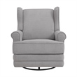 Oxford Baby Teegan Wood and Fabric Swivel Glider & Recliner in Gray