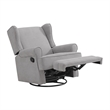 Oxford Baby Teegan Wood and Fabric Swivel Glider & Recliner in Gray