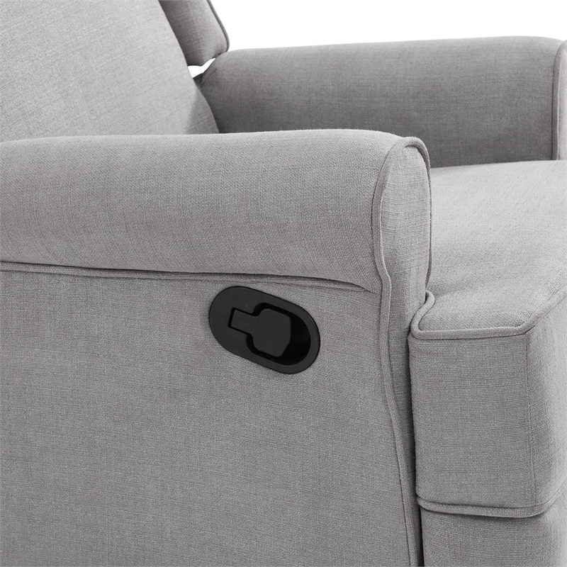 Oxford Baby Teegan Wood and Fabric Swivel Glider & Recliner in Gray