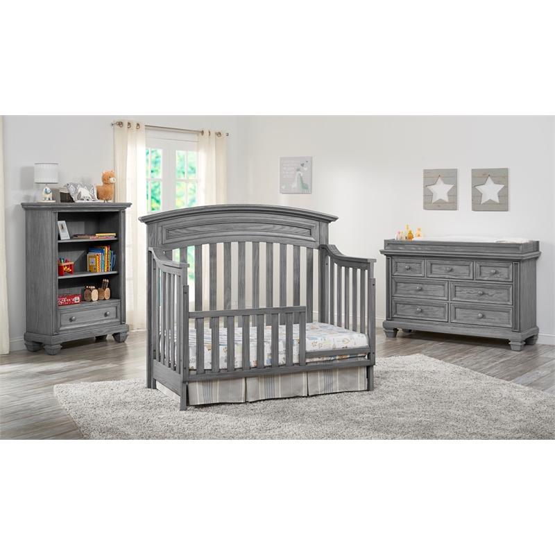 Oxford Baby Glenbrook Wood Toddler Guard Rail in Graphite Gray Finish