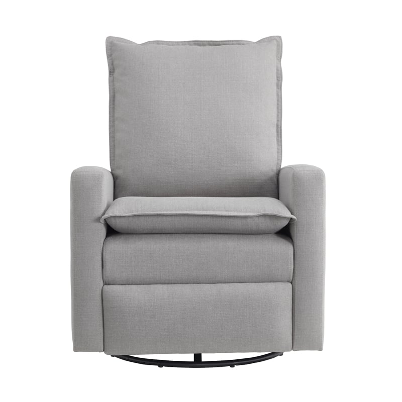 Oxford Baby Uptown Wood and Fabric Swivel Glider & Recliner in Gray