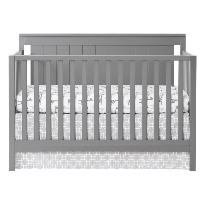 Oxford Baby Lazio Wood 4 In 1 Convertible Crib in Dove Gray Finish