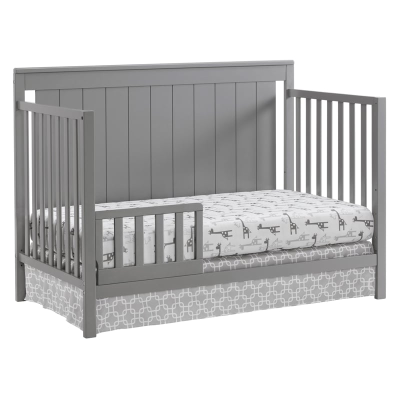 Oxford Baby Lazio Wood 4 In 1 Convertible Crib in Dove Gray Finish