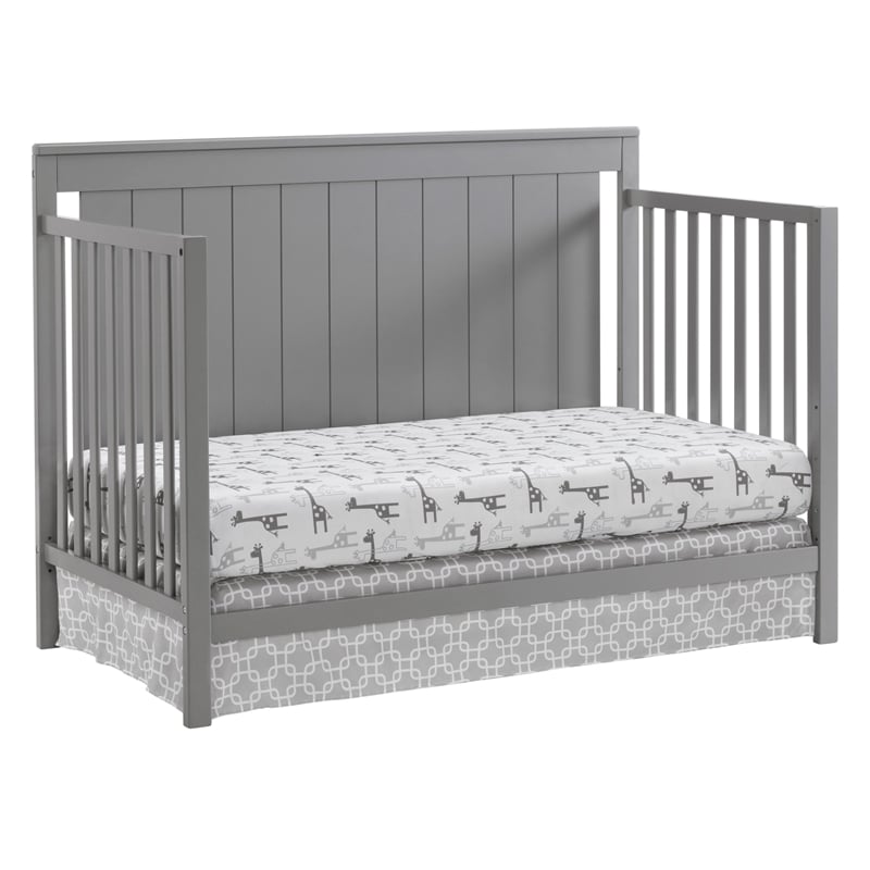 Oxford Baby Lazio Wood 4 In 1 Convertible Crib in Dove Gray Finish