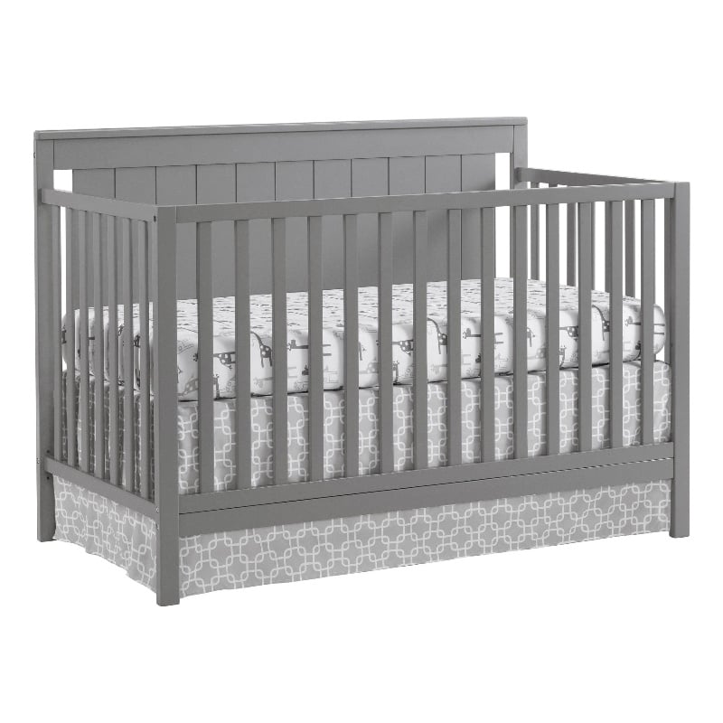 Oxford Baby Lazio Wood 4 In 1 Convertible Crib in Dove Gray Finish