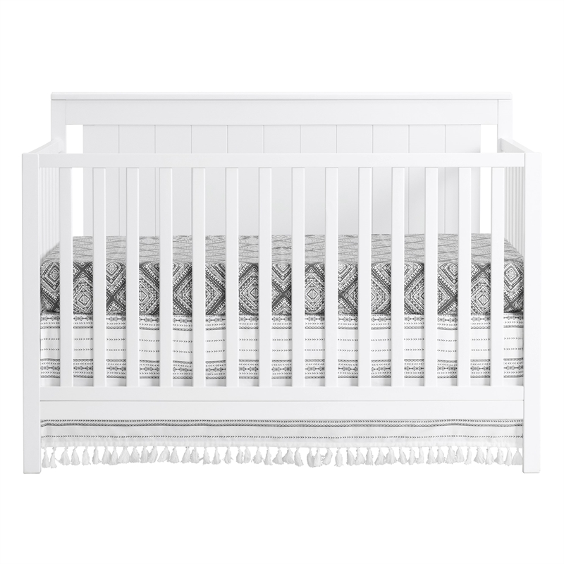 Oxford Baby Lazio Wood 4 In 1 Convertible Crib in Snow White Finish