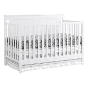 Oxford Baby Lazio Wood 4 In 1 Convertible Crib in Snow White Finish