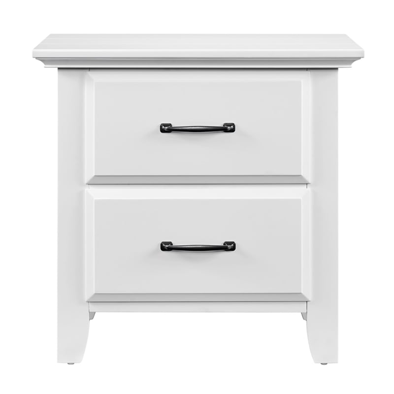Oxford Baby Willowbrook 2-Drawer Modern Wood Nightstand in White