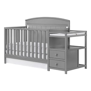 Oxford Baby Pearson Wood Crib And Changer Combo in Dove Gray Finish