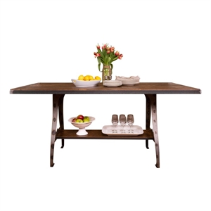 napa east mill and foundry 1-shelf solid wood table in early american/natural