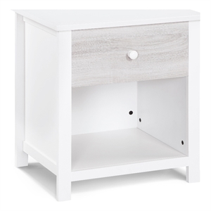 olive & opie connelly wood nightstand in white and rockport gray