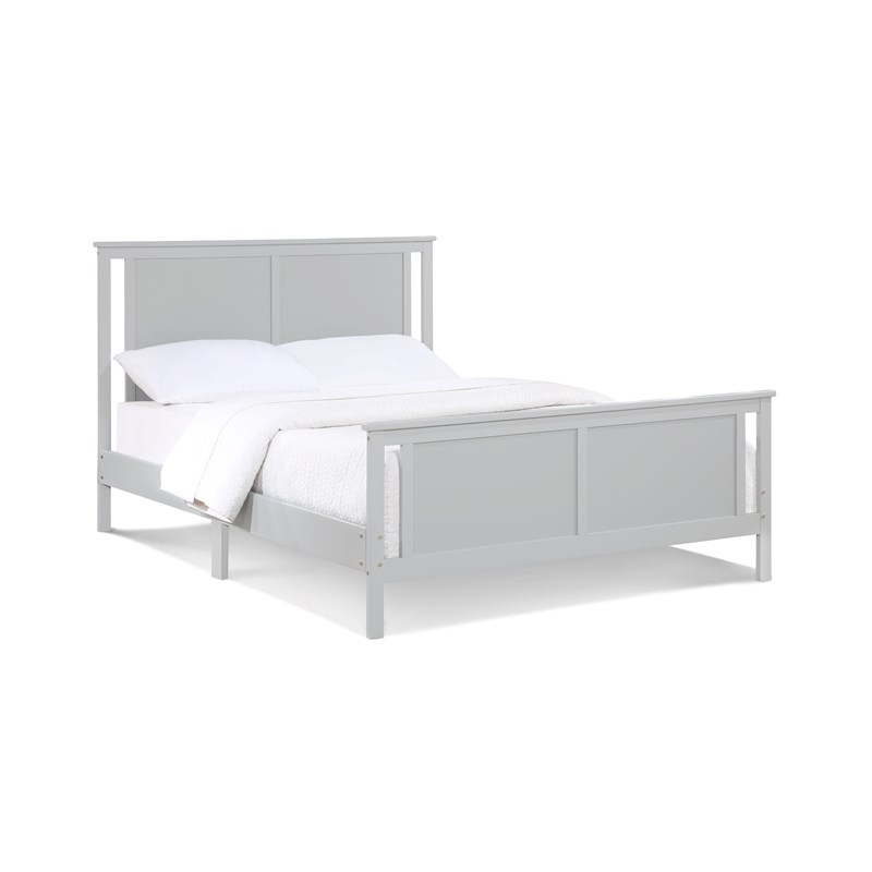 Olive & Opie Connelly Wood Reversible Panel Full Bed in Gray/Rockport Gray