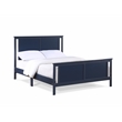 Olive & Opie Connelly Wood Reversible Panel Full Bed in Midnight Blue/Walnut