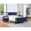 Olive & Opie Connelly Wood Reversible Panel Full Bed in Midnight Blue/Walnut