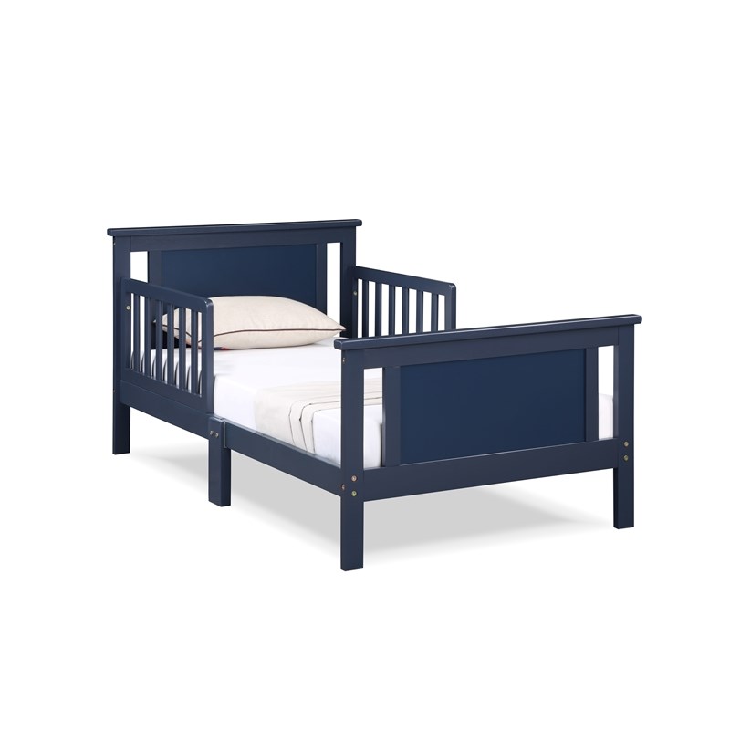 Olive & Opie Connelly Wood Reversible Panel Toddler Bed in Midnight Blue