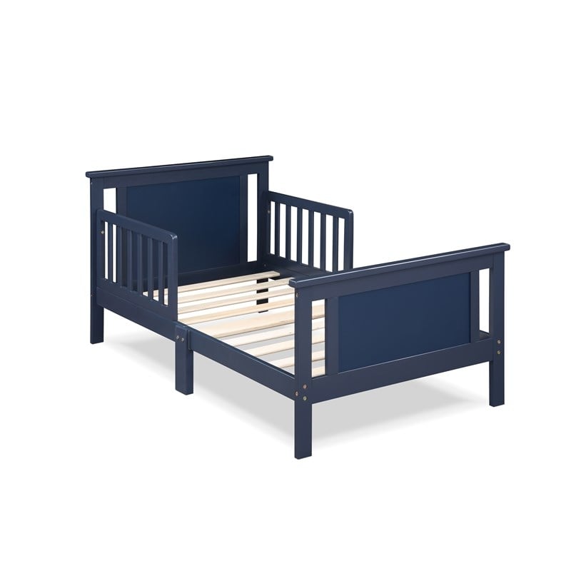Olive & Opie Connelly Wood Reversible Panel Toddler Bed in Midnight Blue