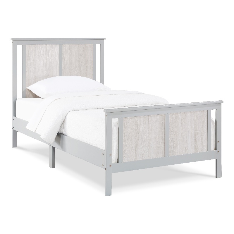 Olive & Opie Connelly Wood Reversible Panel Twin Bed in Gray/Rockport Gray